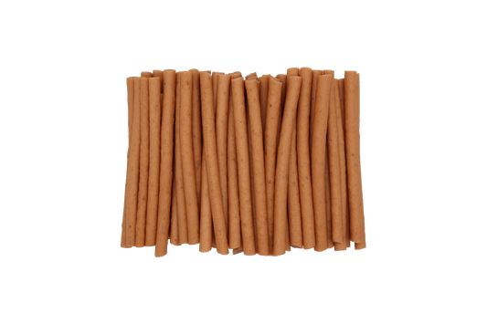 Friandise naturelle pour chien au saumon, riche en protéines et facile à mâcher. Une récompense saine et savoureuse pour tous les chiens.