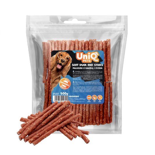 Friandise naturelle pour chien au canard, riche en protéines et facile à mâcher. Une récompense saine et savoureuse pour tous les chiens.