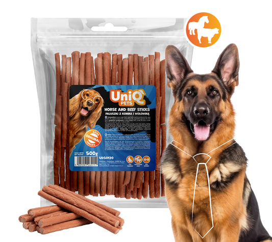 Friandise naturelle pour chien au cheval, riche en protéines et facile à mâcher. Une récompense saine et savoureuse pour tous les chiens.