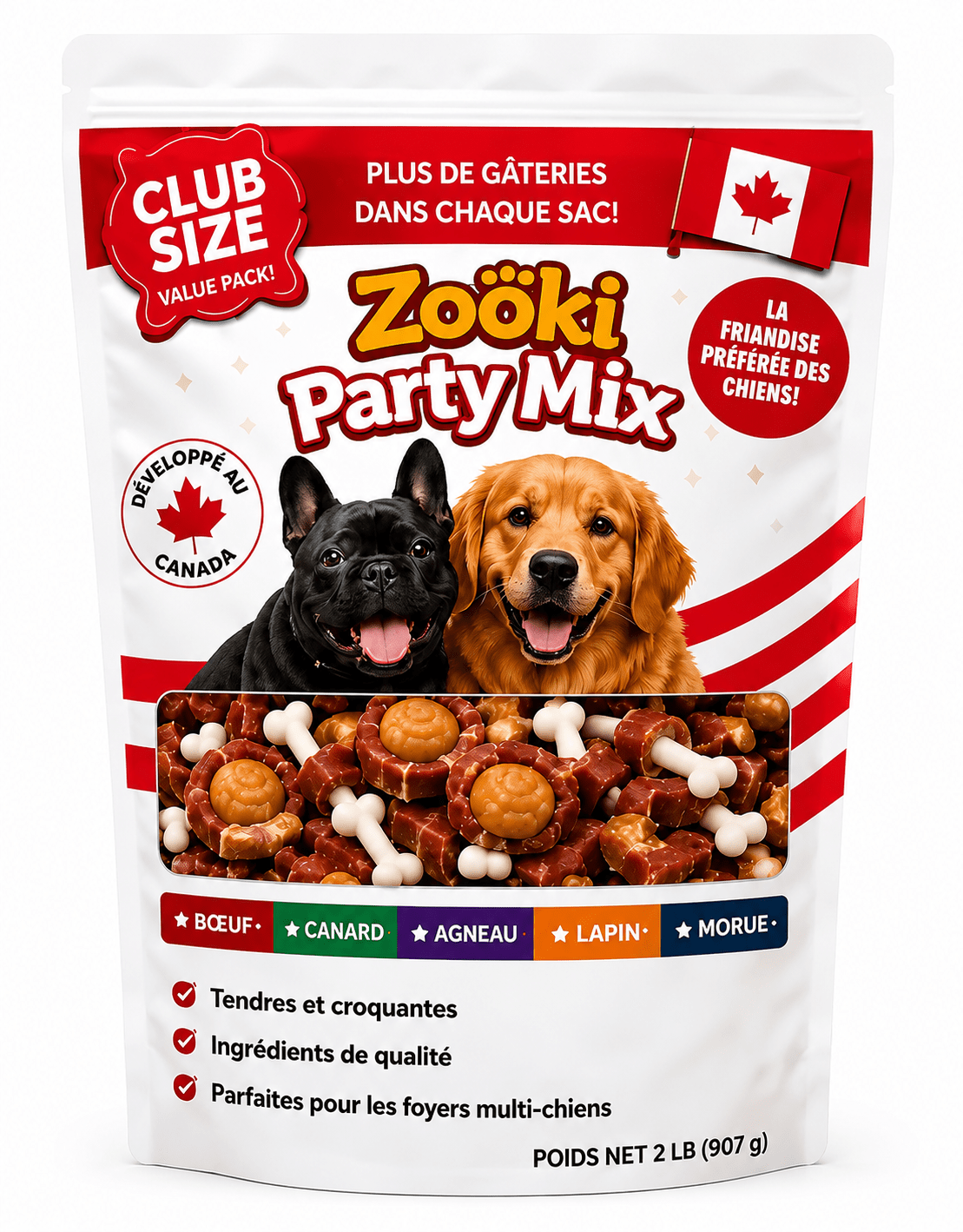 Zoöki Party Mix™ Friandise naturelle pour chien lapin, cheval, agneau, boeuf, poisson - Zoöki Pets