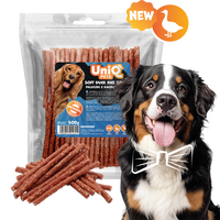 Friandise naturelle pour chien au canard, riche en protéines et facile à mâcher. Une récompense saine et savoureuse pour tous les chiens.