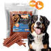 Friandise naturelle pour chien au canard, riche en protéines et facile à mâcher. Une récompense saine et savoureuse pour tous les chiens.