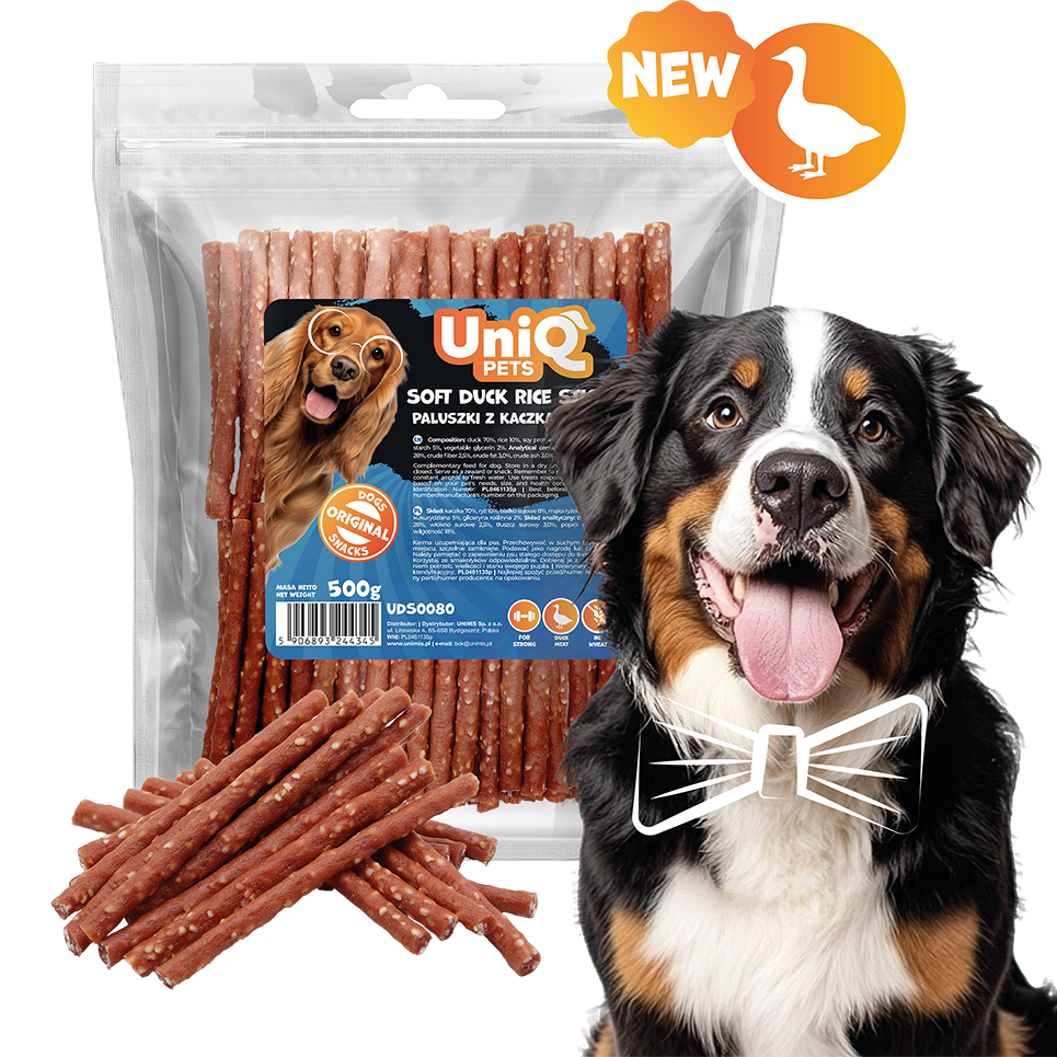 Friandise naturelle pour chien au canard, riche en protéines et facile à mâcher. Une récompense saine et savoureuse pour tous les chiens.
