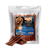 Friandise naturelle pour chien au lapin, riche en protéines et facile à mâcher. Une récompense saine et savoureuse pour tous les chiens.