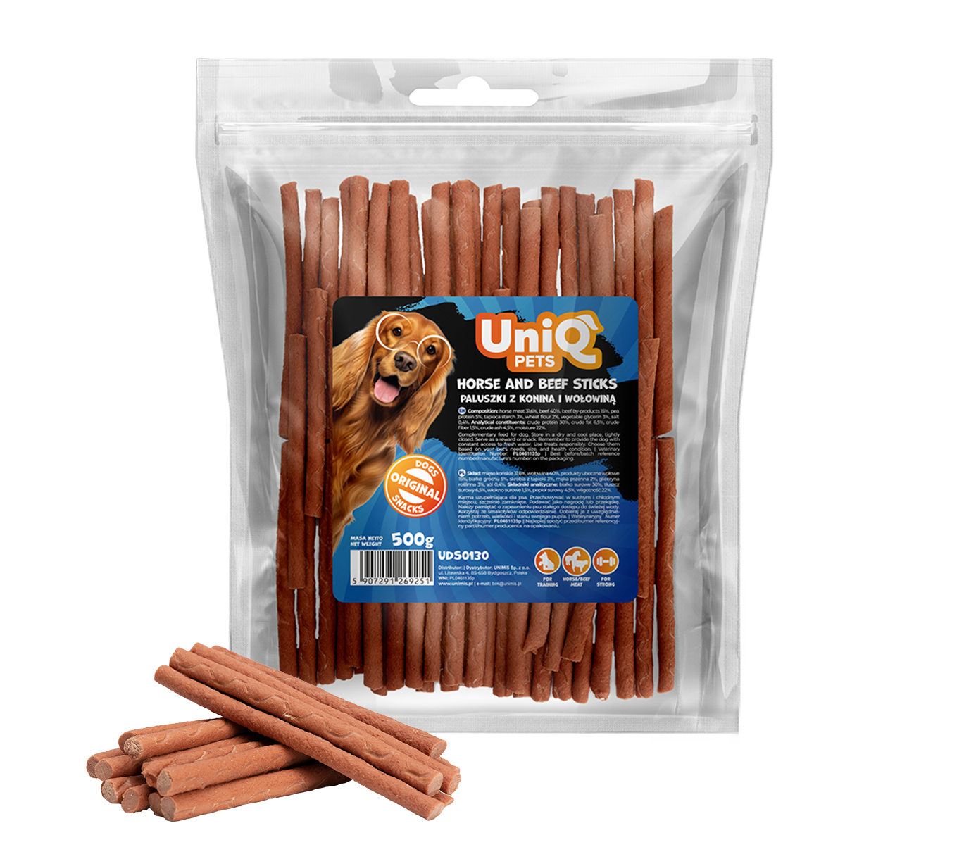 Friandise naturelle pour chien au cheval, riche en protéines et facile à mâcher. Une récompense saine et savoureuse pour tous les chiens.